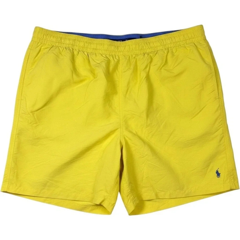 Polo Ralph Lauren Swim Trunks Mens 4XB Yellow Mesh Lined Pony Logo Summer Beach
